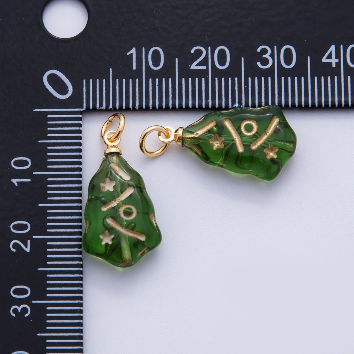 18K Gold Filled Green Gold - Lined Acrylic Geometric Charm | N301 - DLUXCA