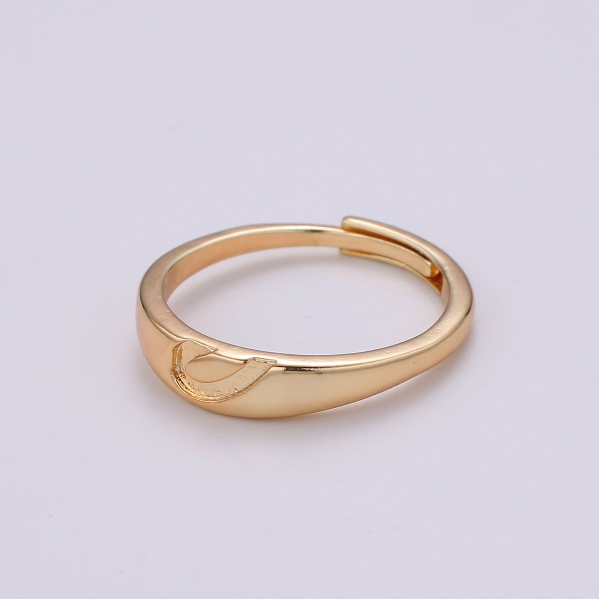 18K Gold Filled Heart Adjustable Ring - R309 - DLUXCA
