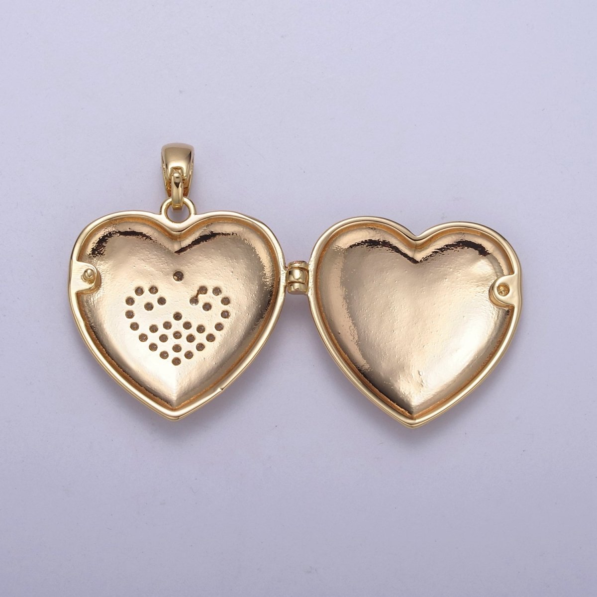 18K Gold Filled Heart Locket Pendant Photo Locket, Locket for Necklace, Micro Pave Cz Heart Locket, Gift for Her H-553 H-556
