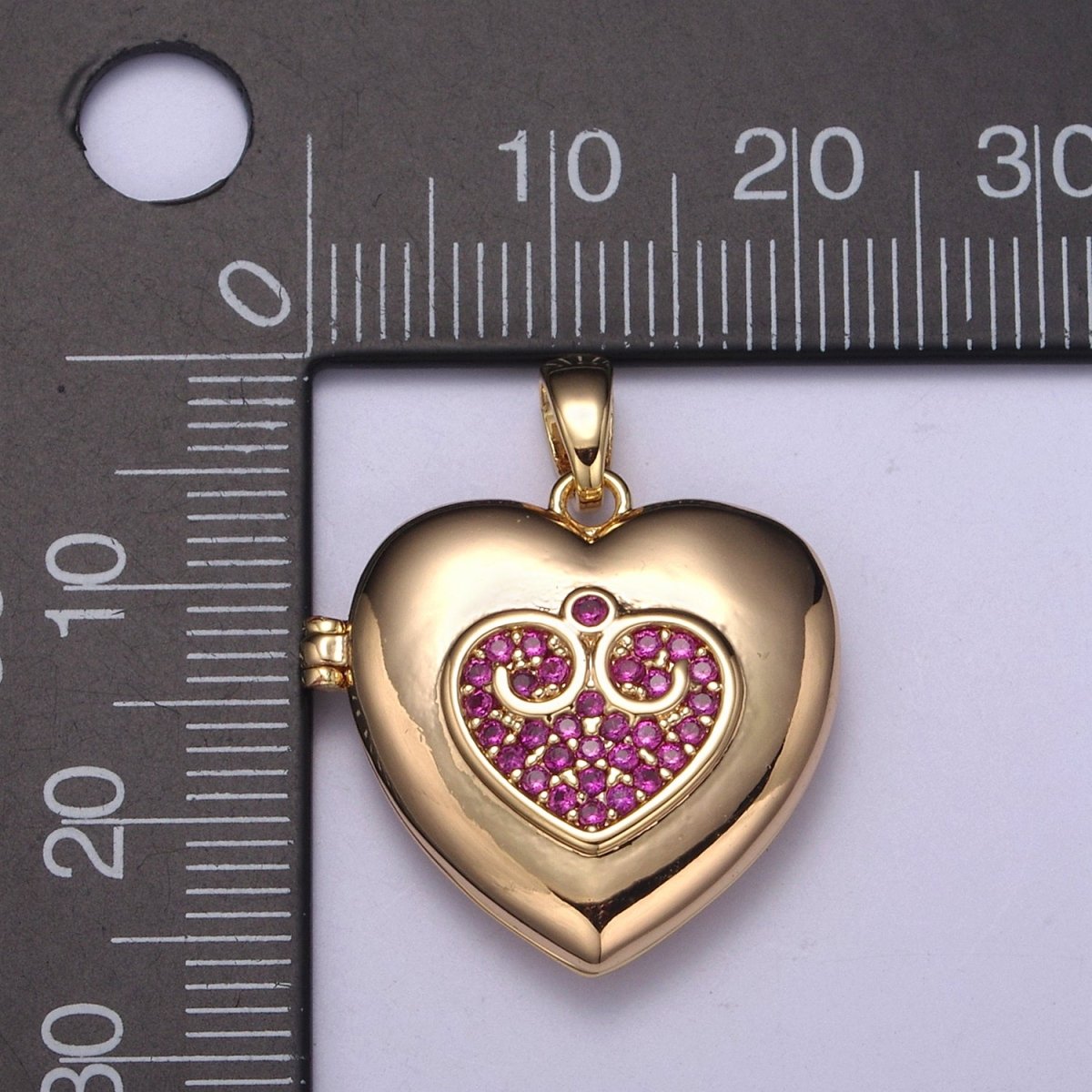 18K Gold Filled Heart Locket Pendant Photo Locket, Locket for Necklace, Micro Pave Cz Heart Locket, Gift for Her H-553 H-556
