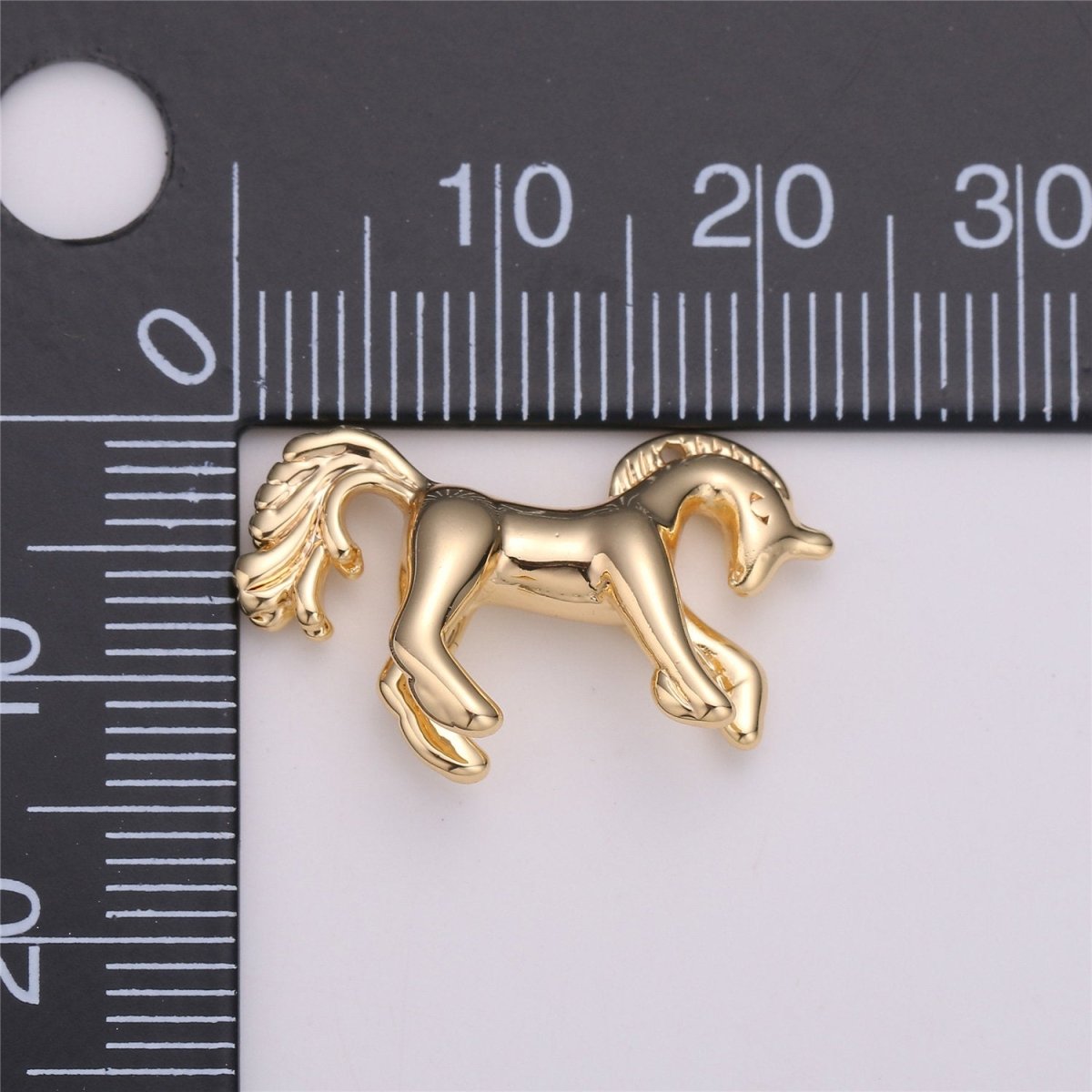 16K Gold Filled Stallion Horse Unicorn Multidimensional 3D Charm in Gold & Silver | C527