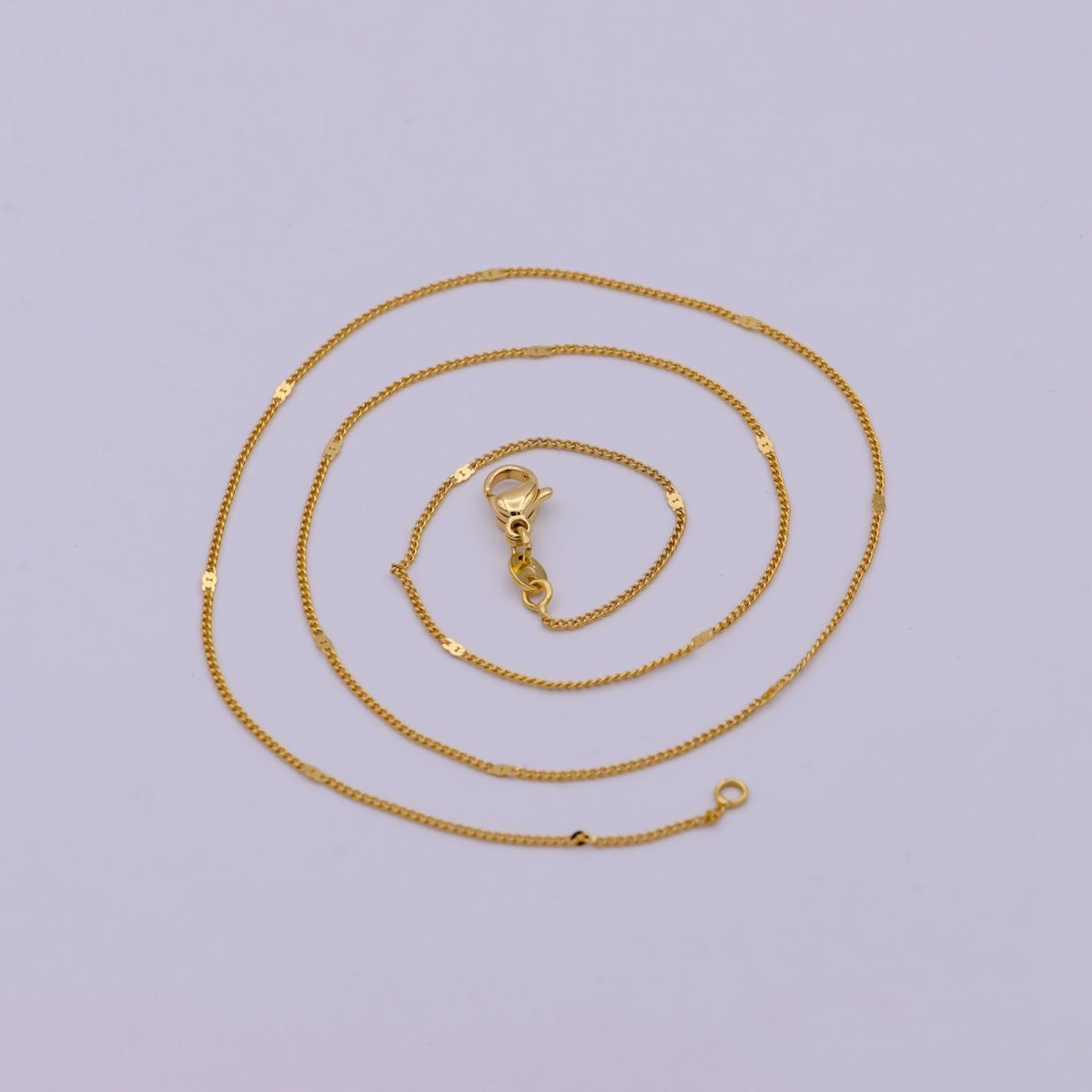 18k Gold Filled Layering Necklace - Simple Chain Necklace - Curb Chain Necklace - Minimalist Jewelry | WA-539 Clearance Pricing - DLUXCA