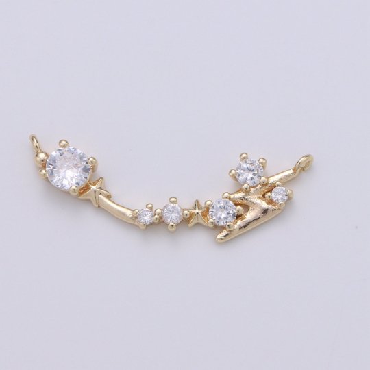18k Gold Filled Link Connector Dainty Star Charm Thunder Bolt Charm Connector for Bracelet Necklace Jewelry Making Supply F-544