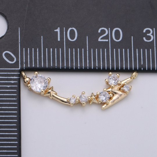 18k Gold Filled Link Connector Dainty Star Charm Thunder Bolt Charm Connector for Bracelet Necklace Jewelry Making Supply F-544