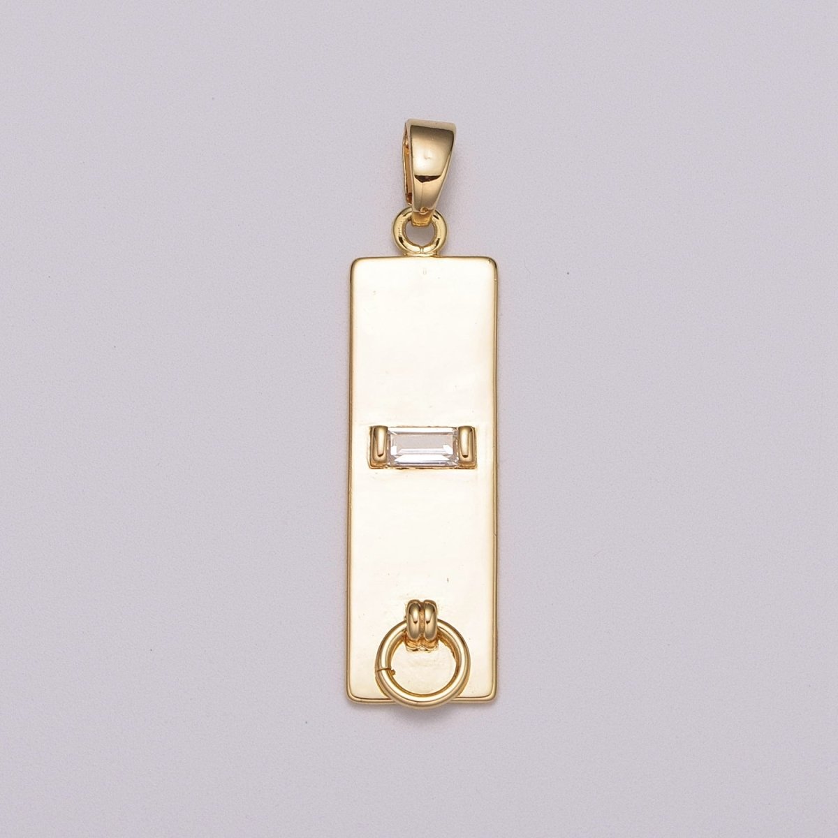 18k Gold Filled Long Rectangle Pendant Minimalist Geometry Jewelry Supply Component N-1408 - DLUXCA