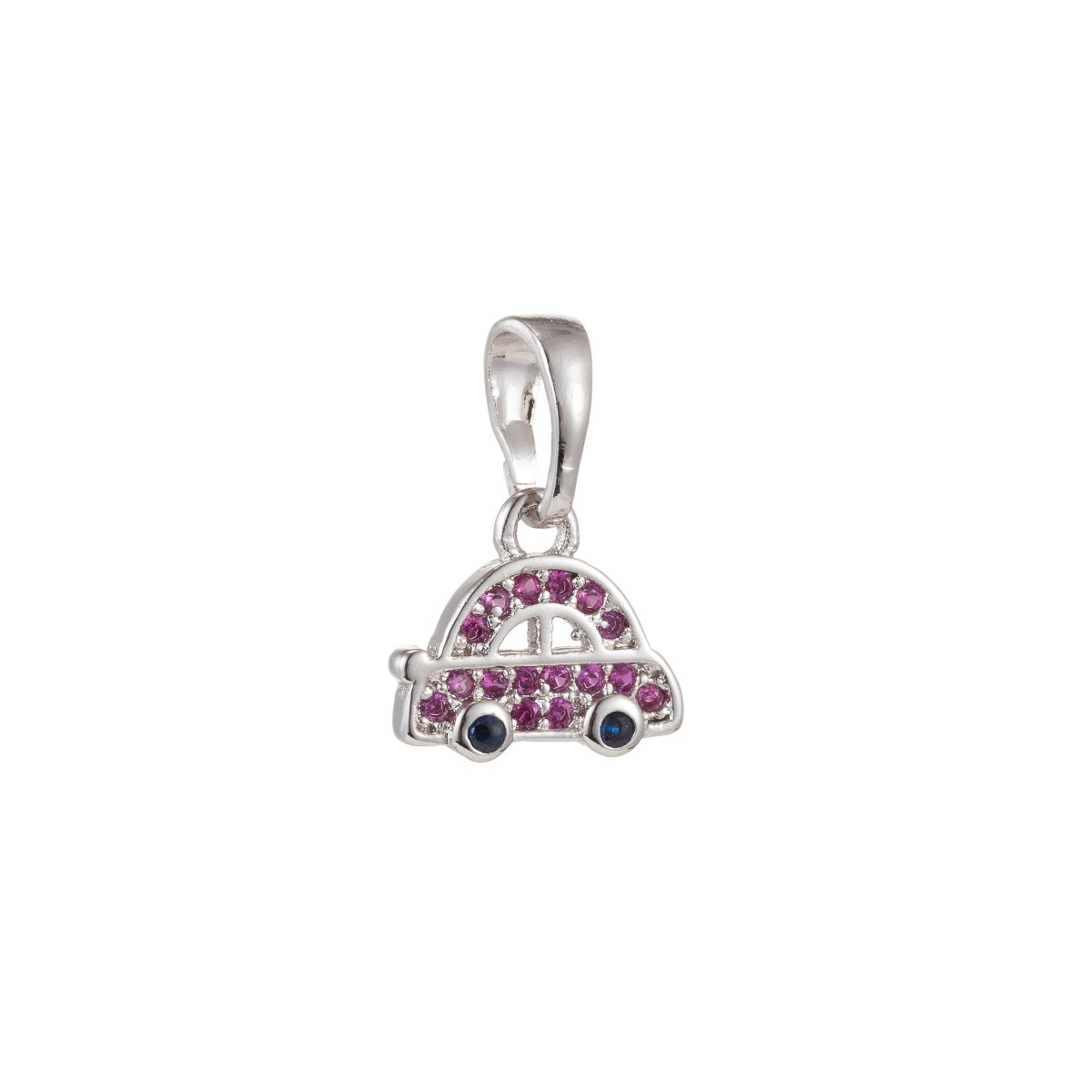18k Gold Filled Micro Pave CZ Cute Car Pendant Charm, Micro Pave CZ Pendant Charm, Gold Filled Car Pendant, For DIY Jewelry I-404 I-483 - DLUXCA
