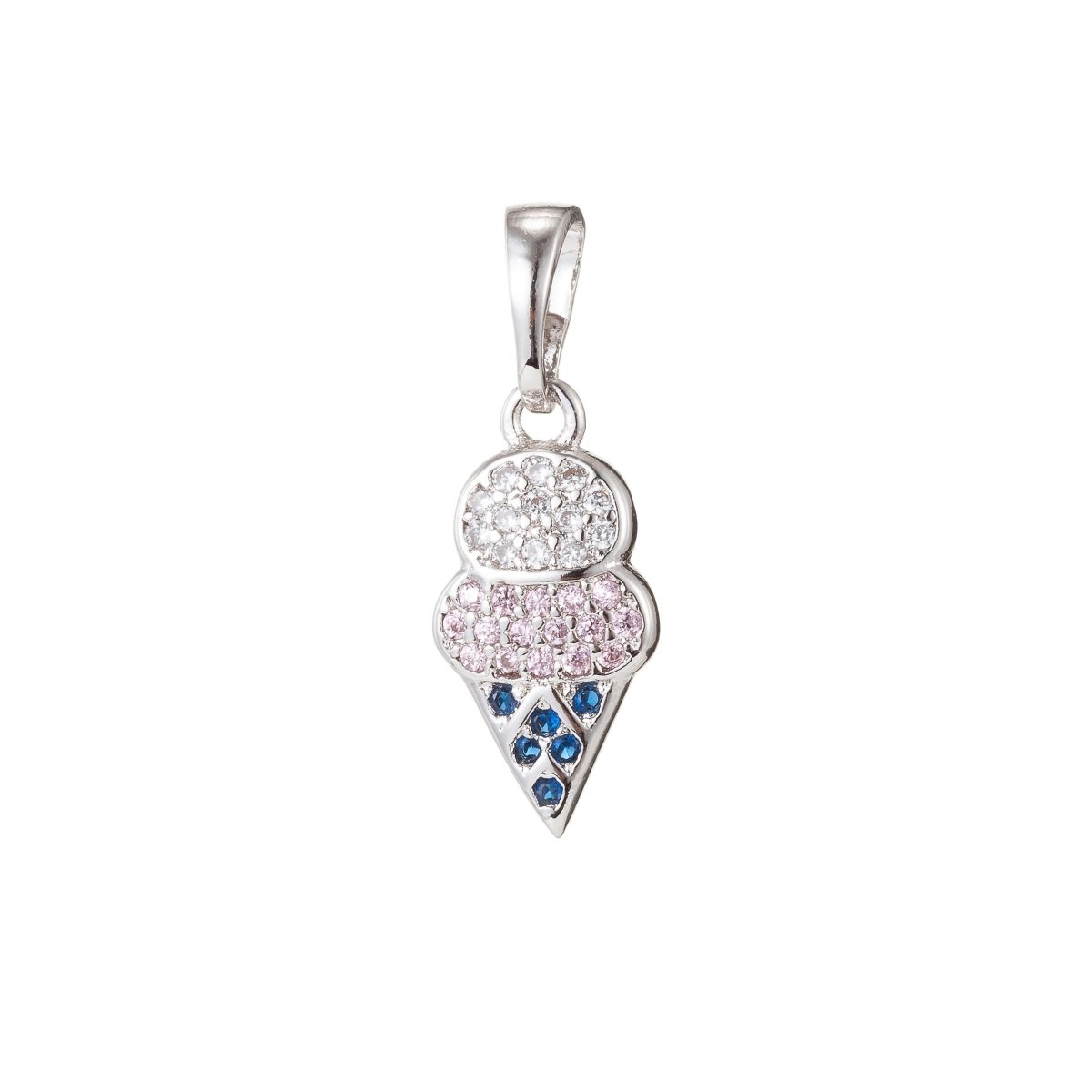 18k Gold Filled Micro Pave CZ Ice Cream Pendant Charm, Ice Cream Pendant Charm, Gold Filled Desert Pendant, For DIY Jewelry Making I-428 I-501