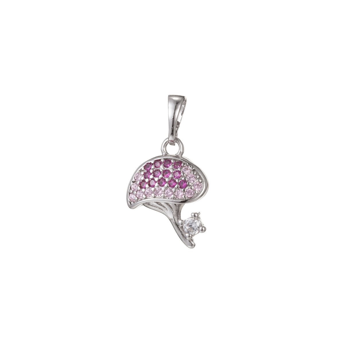 18k Gold Filled Micro Pave CZ Mushroom Pendant Charm, Micro Pave CZ Mushroom Pendant Charm, Gold Filled Fruit Pendant, For DIY Jewelry I-411 I-470