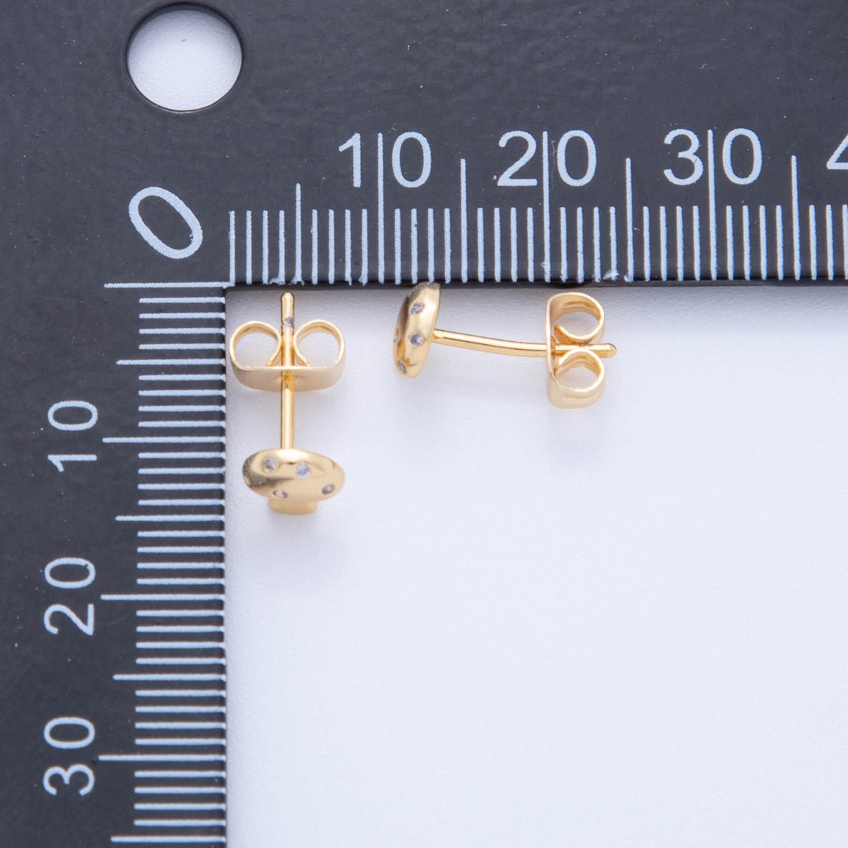 18K Gold Filled Micro Paved CZ Mini Mushroom Stud Earrings | AI381 - DLUXCA