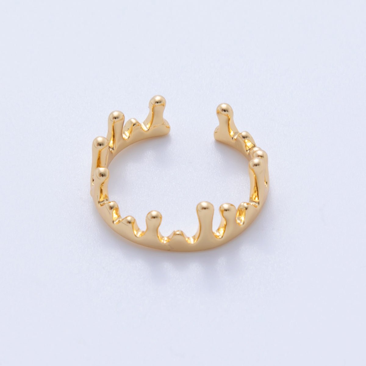 18K Gold Filled Minimalist Molten Drip Ring | O1734 - DLUXCA