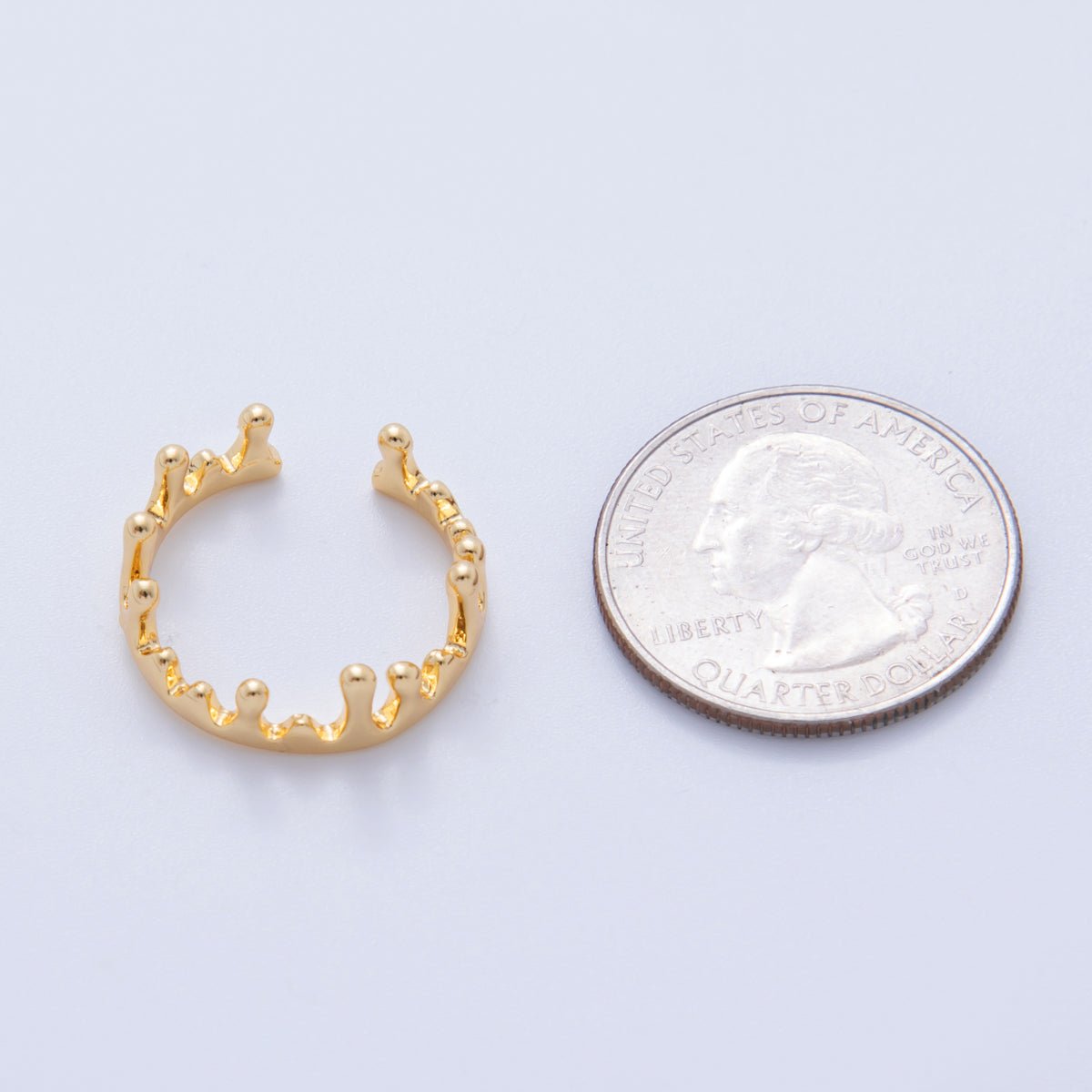 18K Gold Filled Minimalist Molten Drip Ring | O1734 - DLUXCA