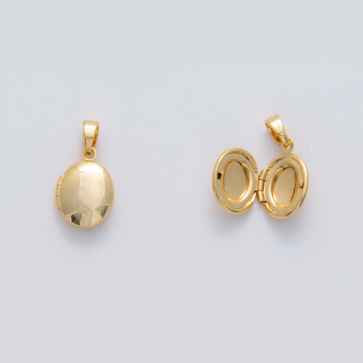18K Gold Filled Minimalist Oval Locket Pendant | AH690 - DLUXCA