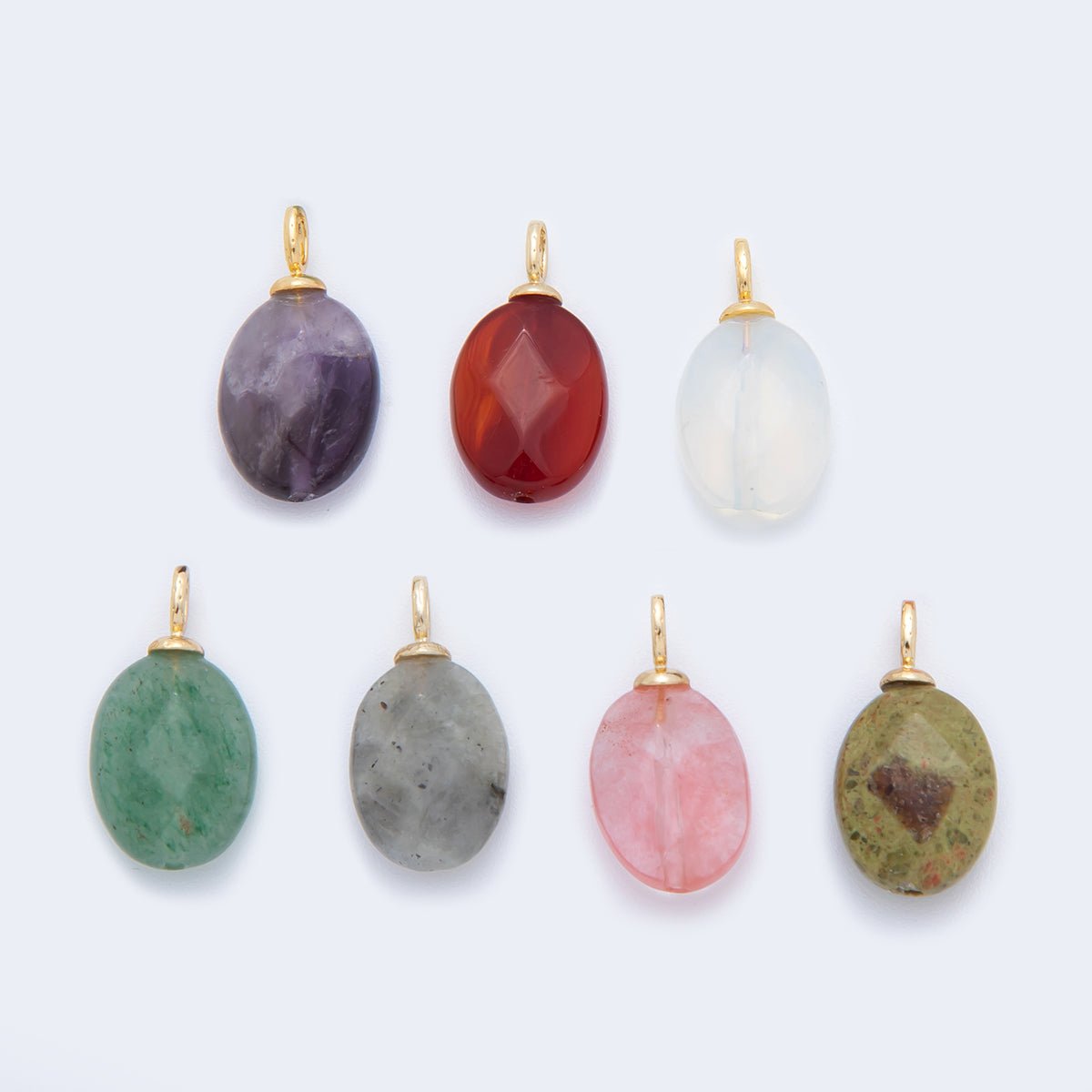 18K Gold Filled Multifaceted Gemstone Drop Pendant | AF80 - DLUXCA
