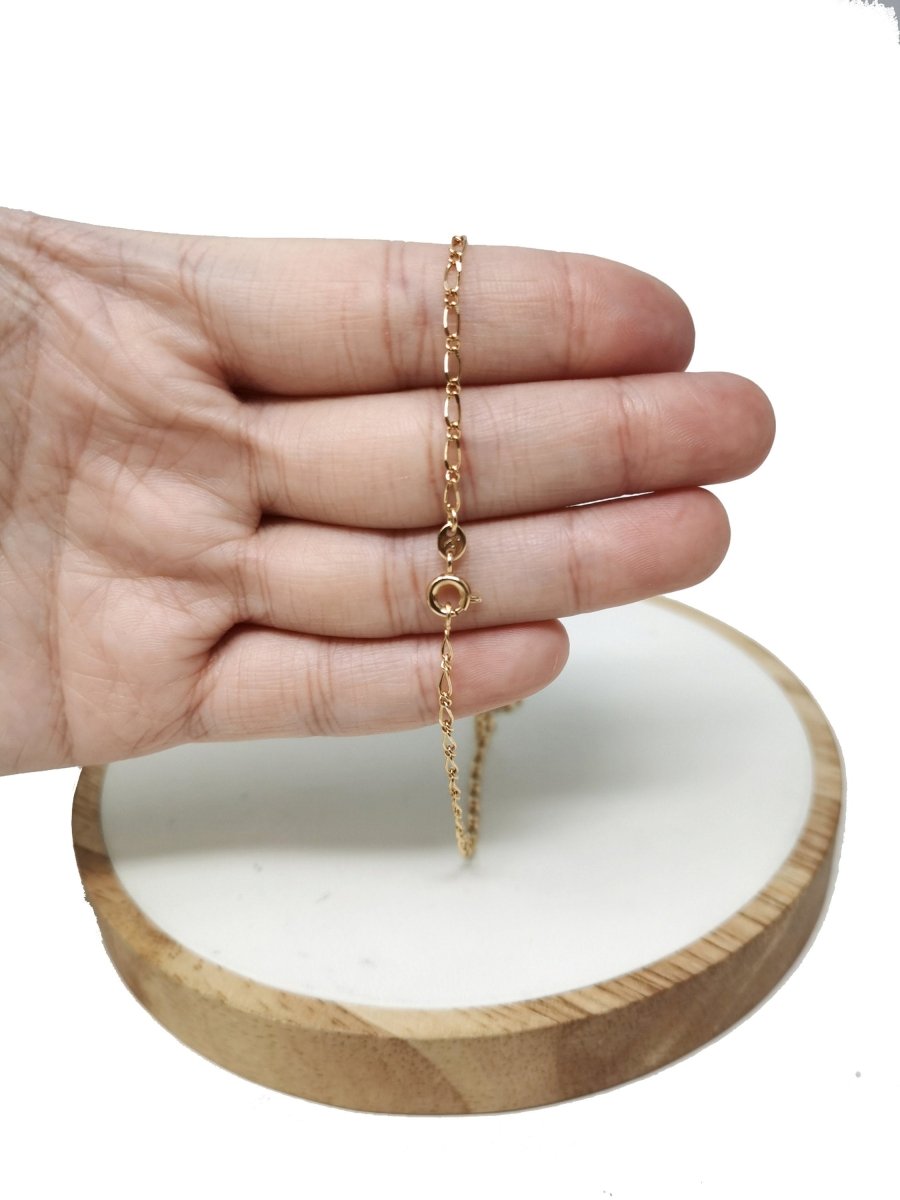 18k Gold Filled Necklace Cable Chain Link Gold Necklace Gift for her Gold Chain Link Necklace Gold 17.7" Gold Figure Eight Style Necklace | CN-715  Clearance Pricing