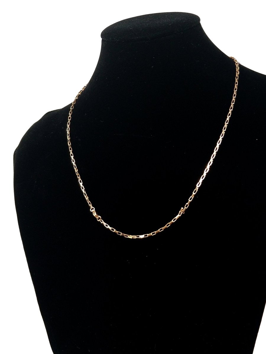 18K Gold Filled Necklace - Cable Necklace - Dainty Gold Cable Rolo Chain Layering Necklace 1mm 20 inch ready to wear chain w/ Lobster Clasp | CN-266