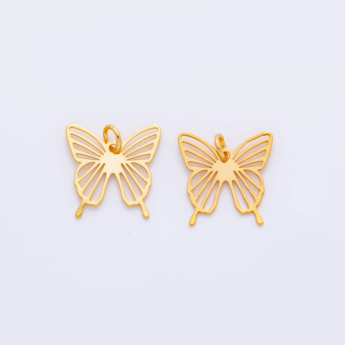 18K Gold Filled Open Sunburst Mariposa Butterfly Mini Charm | M543 - DLUXCA