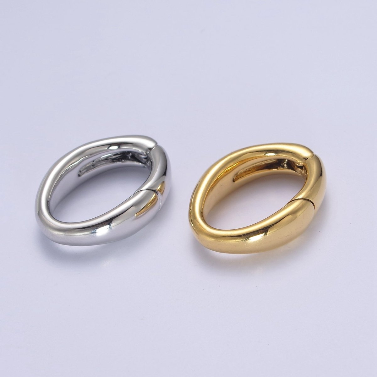 18K Gold Filled Oval Spring Clasp,Spring Carabiner Clasp,Gold Oval Clasp,Dainty Minimalist Clasp for Jewelry Making Making L-666