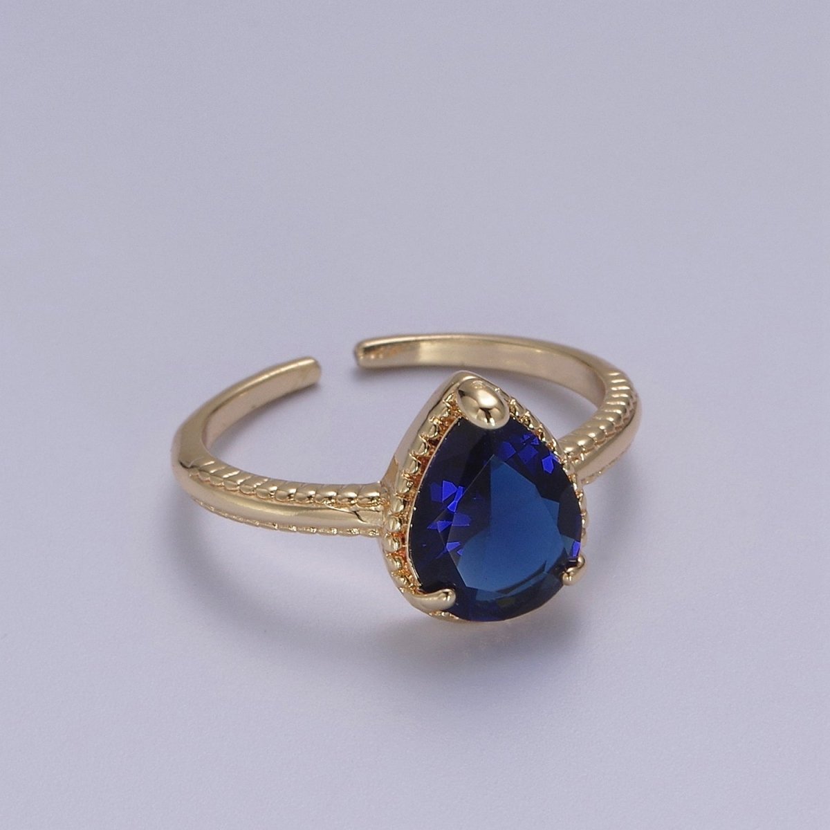 18k Gold Filled Pear Shaped Halo Engagement Ring Dainty Tear drop Ring , Wedding Ring Pear Cut Solitaire Ring Women S-429 ~ S-434