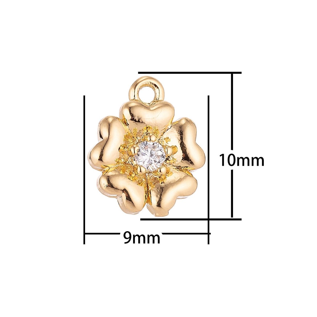 18K Gold Filled Petals Flower Cubic Zirconia Pendant Earring C-013