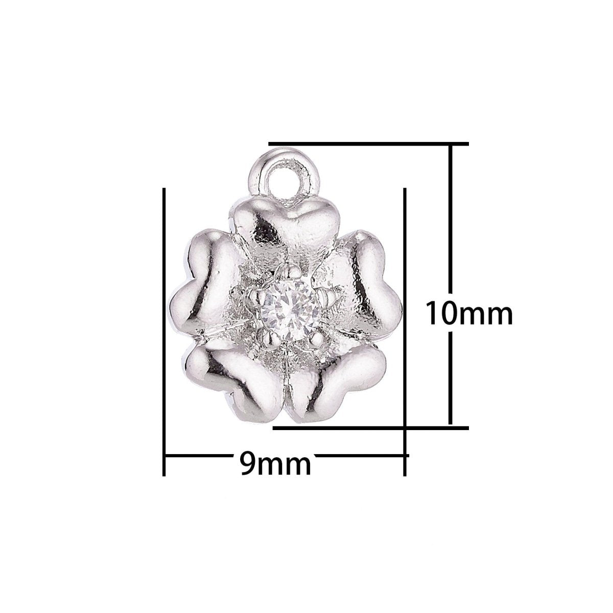 18K Gold Filled Petals Flower Cubic Zirconia Pendant Earring C-013