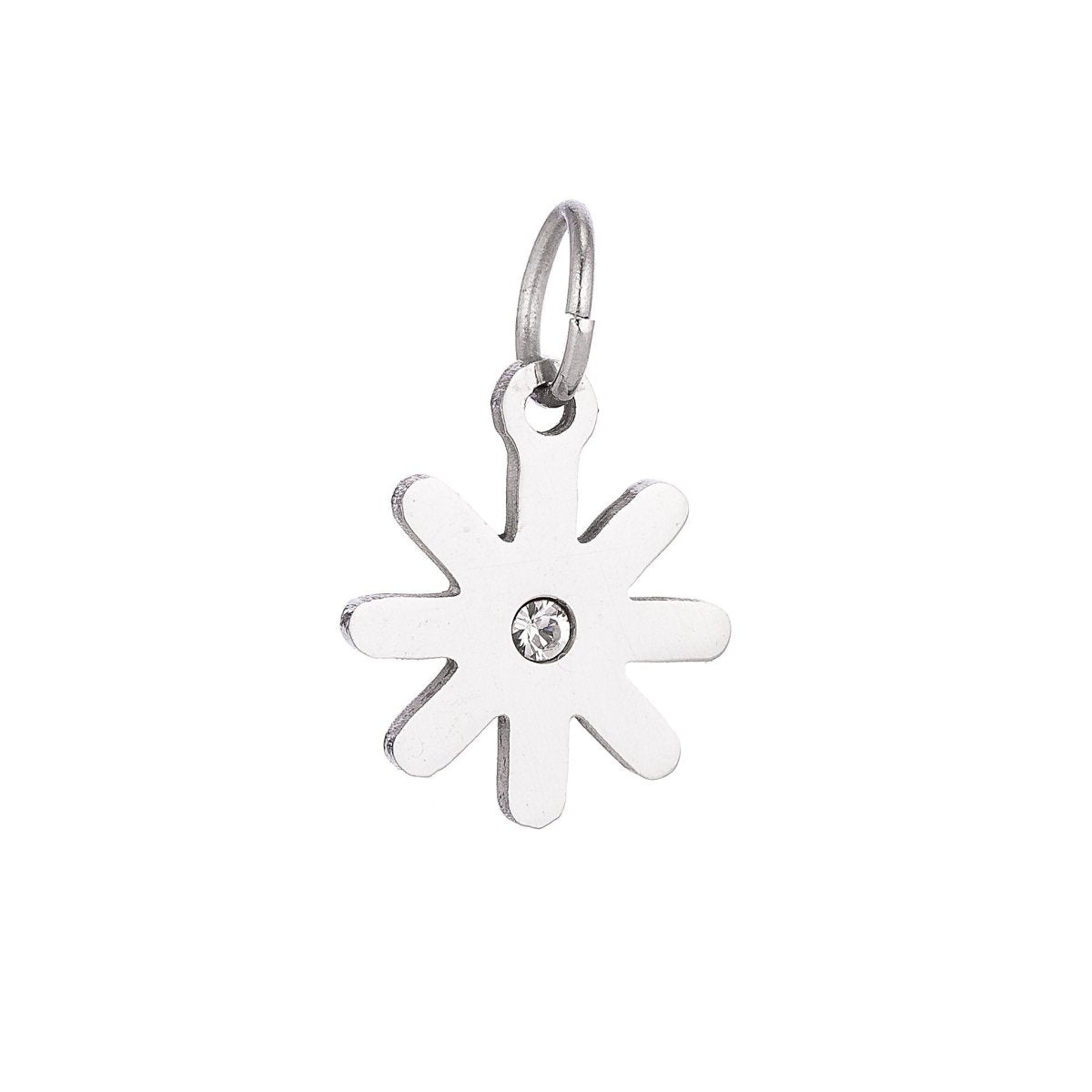 18K Gold Filled Pretty Feminine Daisy Flower Cubic Zirconia Bracelet Charm Necklace Pendant Findings for Jewelry Making E-643