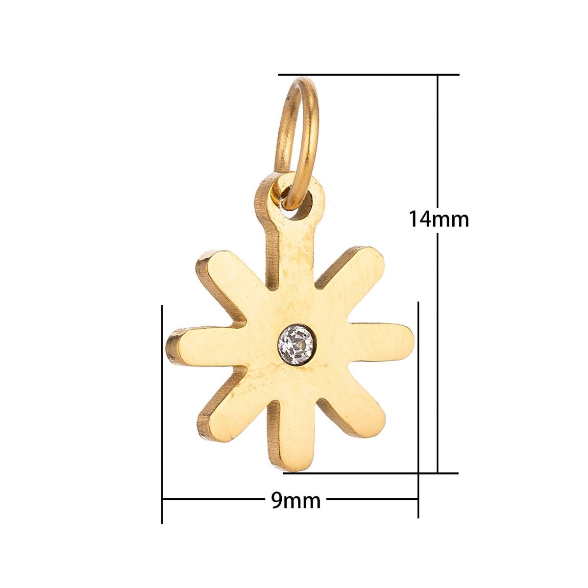 18K Gold Filled Pretty Feminine Daisy Flower Cubic Zirconia Bracelet Charm Necklace Pendant Findings for Jewelry Making E-643