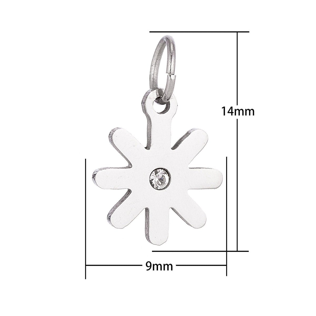 18K Gold Filled Pretty Feminine Daisy Flower Cubic Zirconia Bracelet Charm Necklace Pendant Findings for Jewelry Making E-643