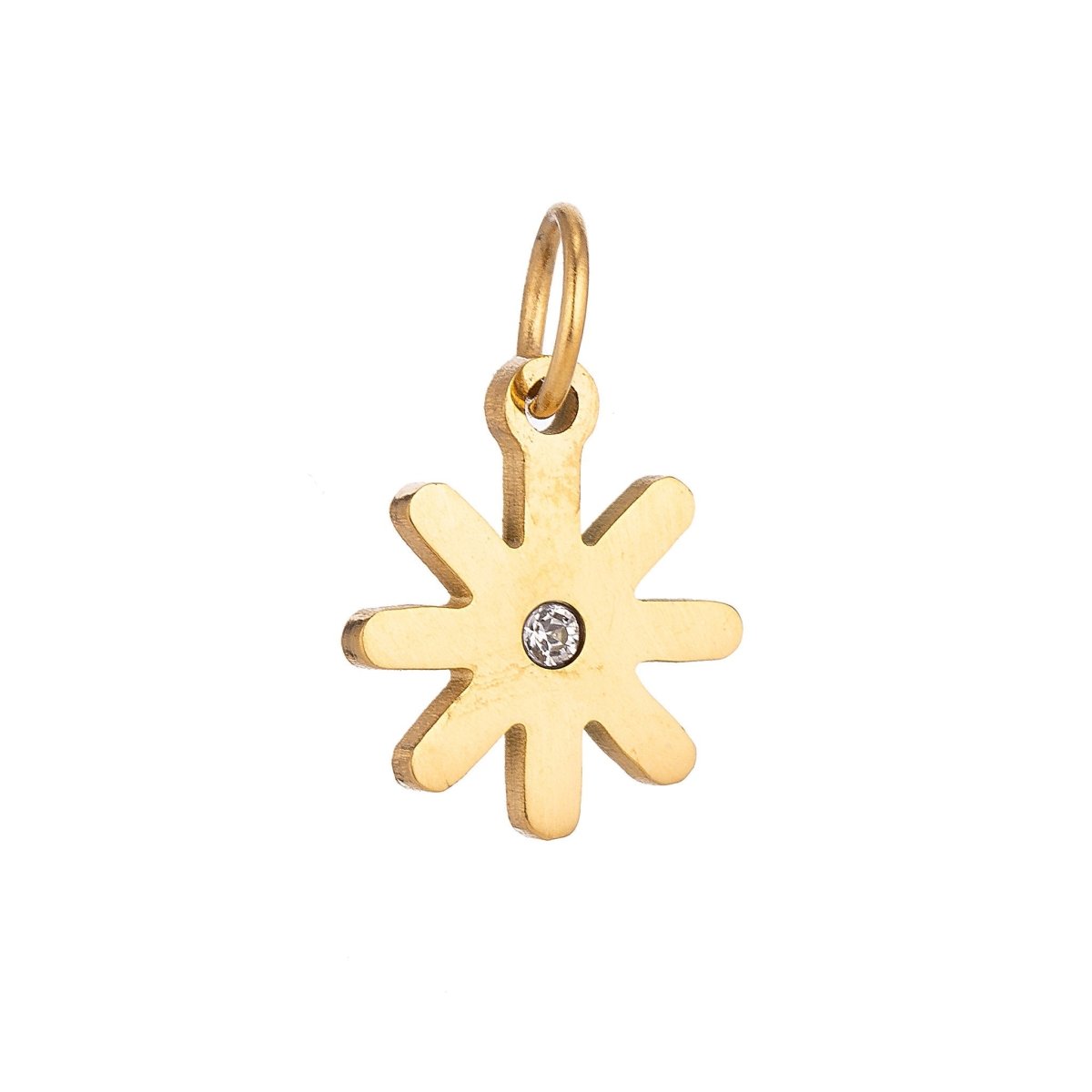18K Gold Filled Pretty Feminine Daisy Flower Cubic Zirconia Bracelet Charm Necklace Pendant Findings for Jewelry Making E-643