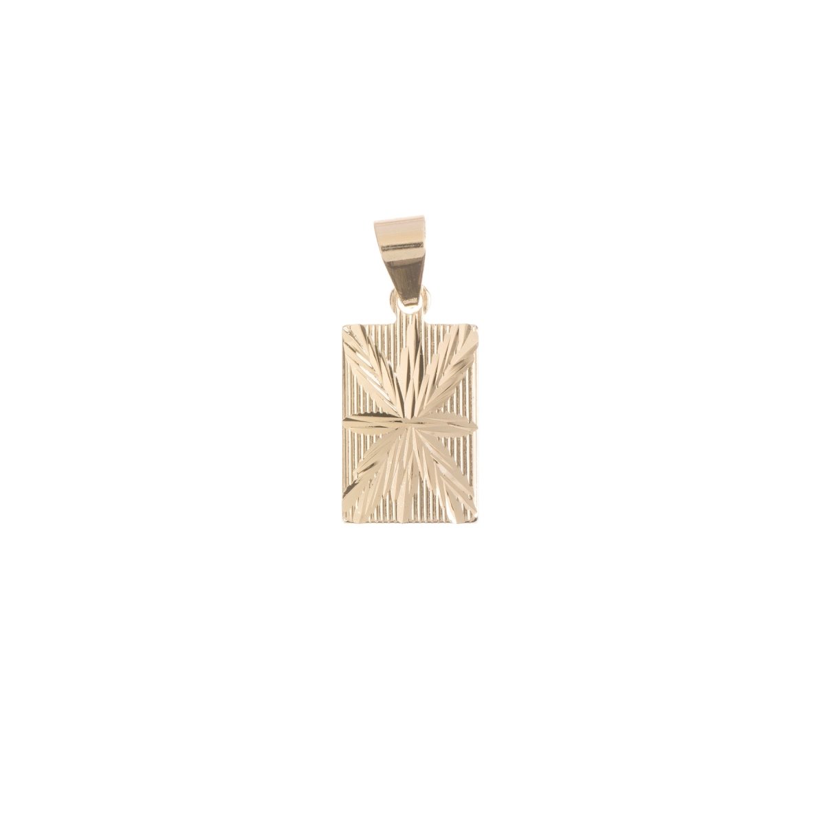 18K Gold Filled Rectangle Bar, Golden Wheat Natural Wild Plant Dangle Gift Bails Findings for Earring Necklace Jewelry Making Supplies Charm H-761 - DLUXCA