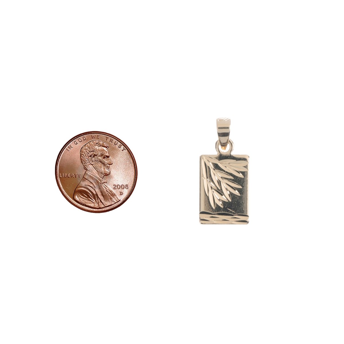 18K Gold Filled Rectangle Minimalist Bar, Wheat Plant Tree Life Bails Findings for Earring Necklace Jewelry Making Supplies H-758 - DLUXCA