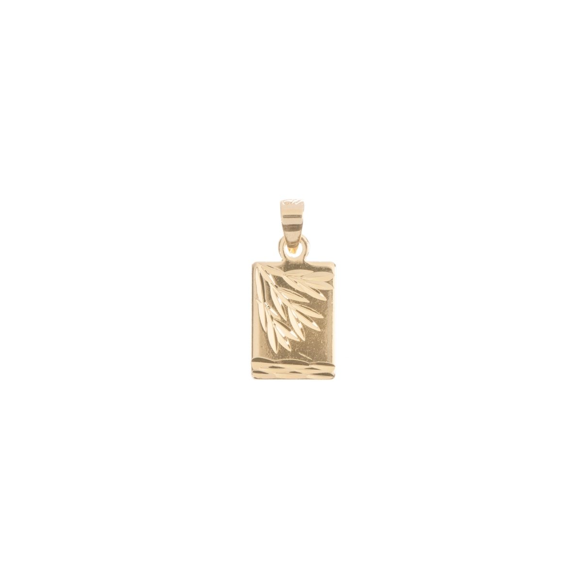 18K Gold Filled Rectangle Minimalist Bar, Wheat Plant Tree Life Bails Findings for Earring Necklace Jewelry Making Supplies H-758 - DLUXCA