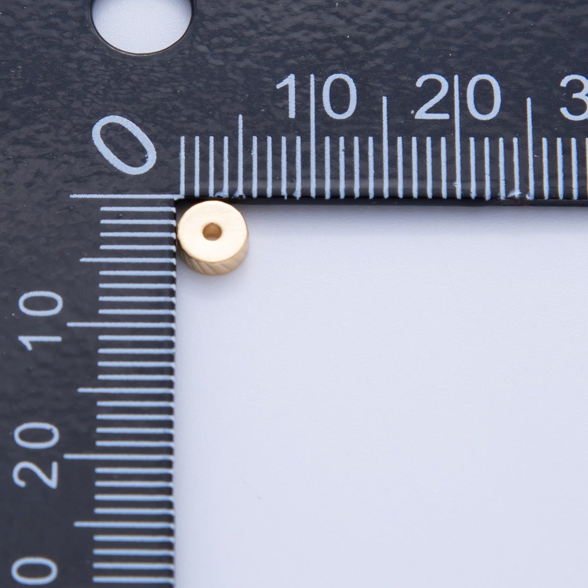 18K Gold Filled Ribbed Lined Thin Rondelle Bead Set | B744 - DLUXCA