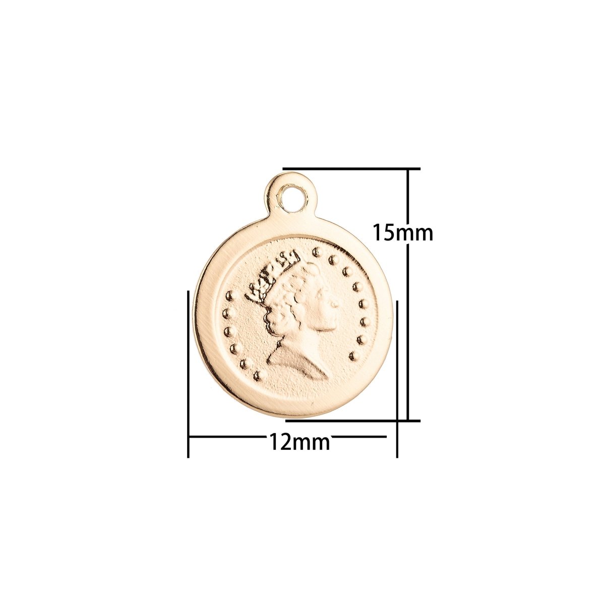 18K Gold Filled Royal Queen Elizabeth Charm Pendant C-022