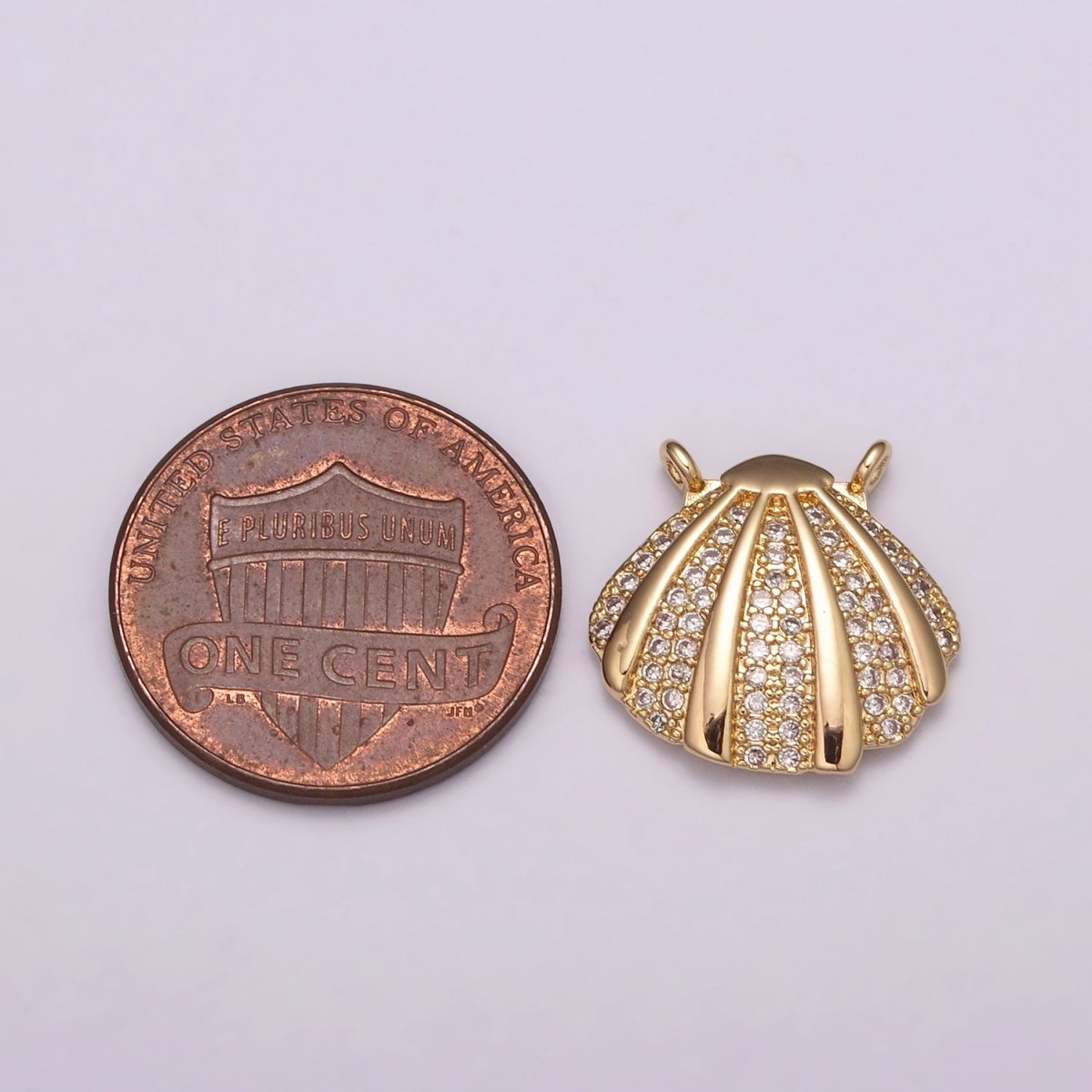 18K Gold Filled Sea Shell Charm connector Seashell Link Connector Bracelet Necklace, Beach Jewelry Inspired N-084 - DLUXCA