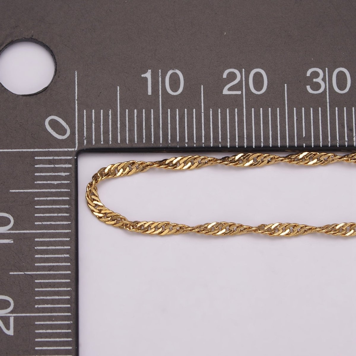 18K Gold Filled Singapore Chain Necklace, 1.5mm In Width, Ready To Wear Silver Twist Chain Necklace 18 inch | WA-442 WA-443 WA-727 Clearance Pricing