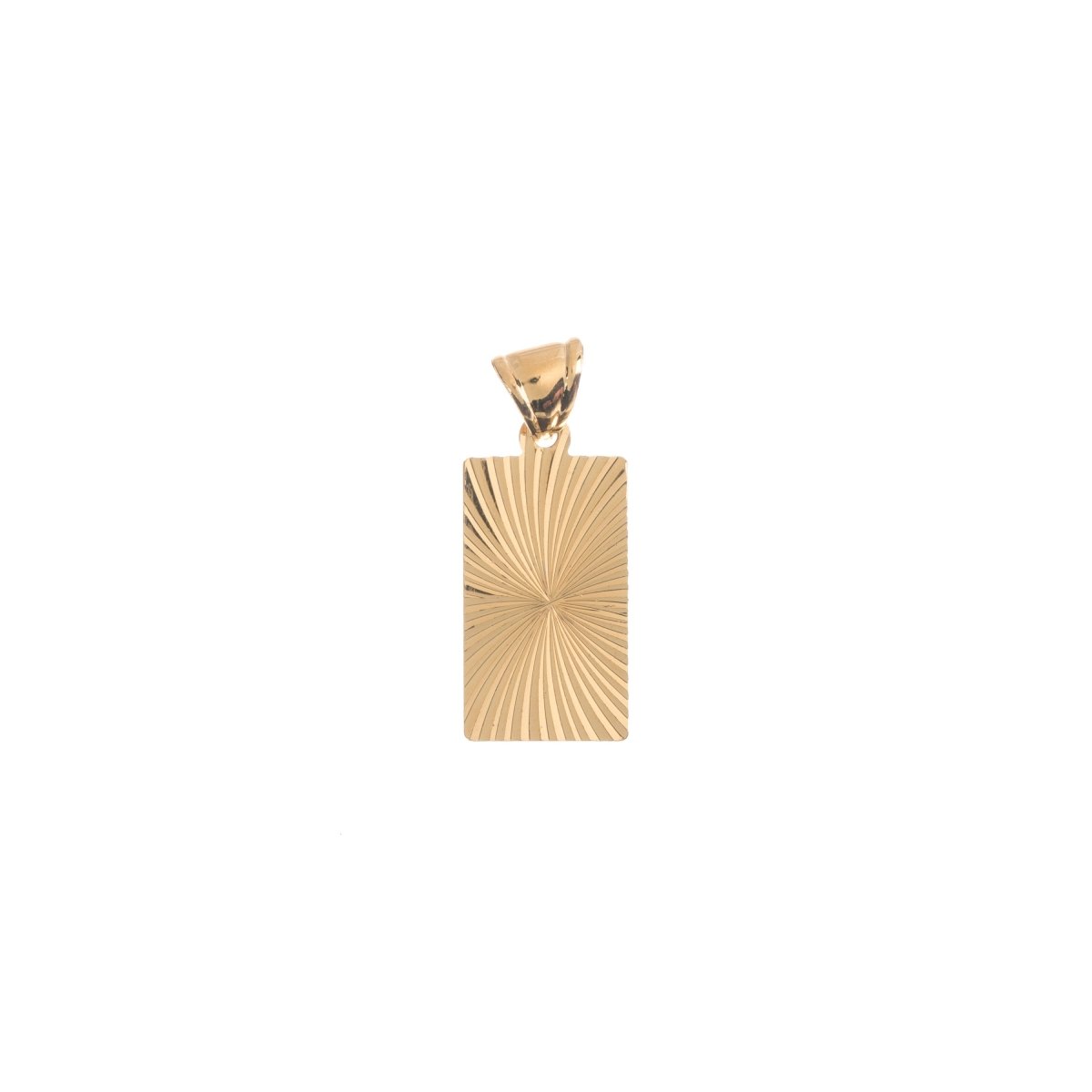 18K Gold Filled Square, Plate, Frame Bar Shine, Bright Necklace Pendant Charm Bead Bails Findings for Jewelry Making H-759 - DLUXCA