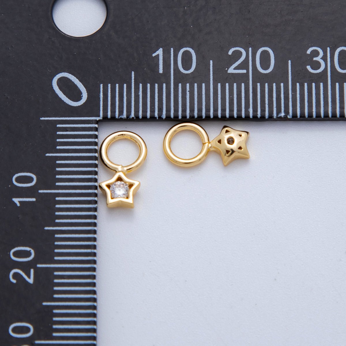 18K Gold Filled Star CZ Bezel Add - On Drop Earring Charm | AF763 - DLUXCA