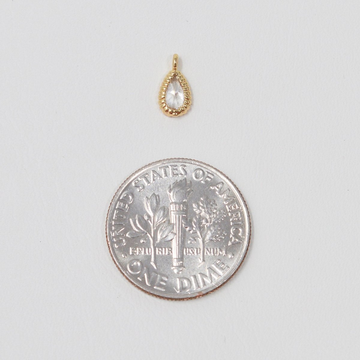 18K Gold Filled Teardrop Charm Add on charm for Necklace Bracelet Earring M-381 - DLUXCA