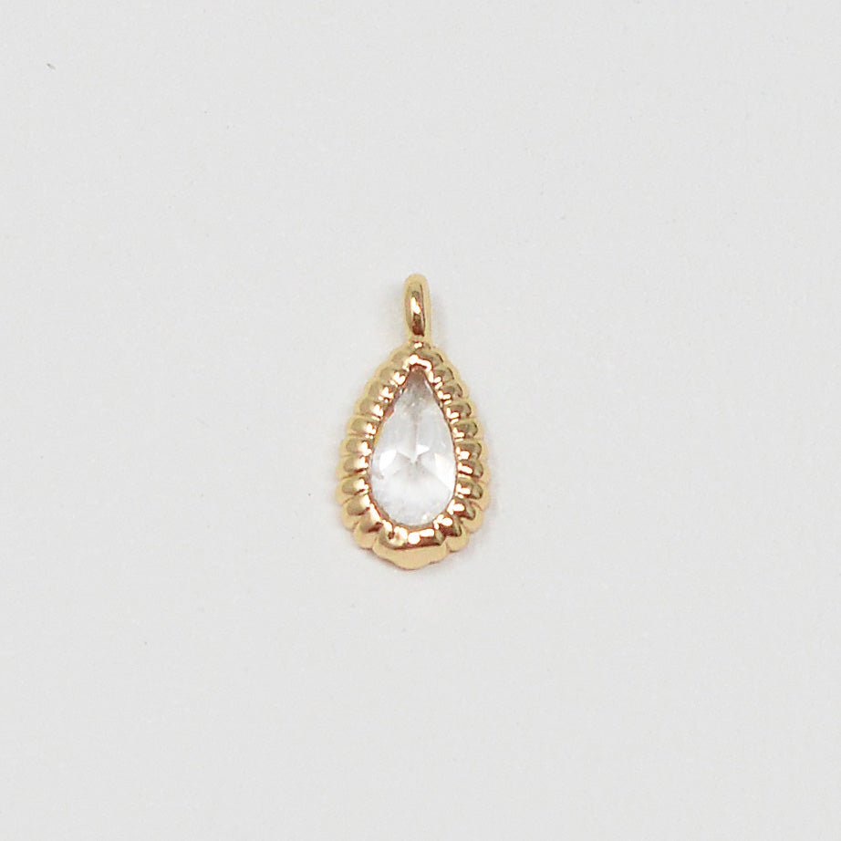 18K Gold Filled Teardrop Charm Add on charm for Necklace Bracelet Earring M-381 - DLUXCA