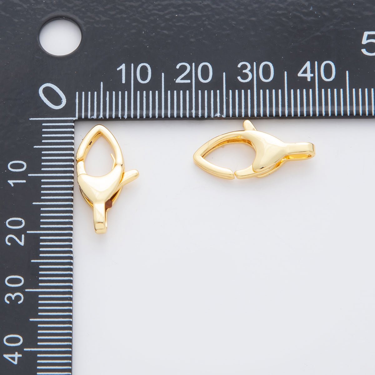 18K Gold Filled Teardrop Edged Lobster Claw Clasps Finding | Z1167 - DLUXCA