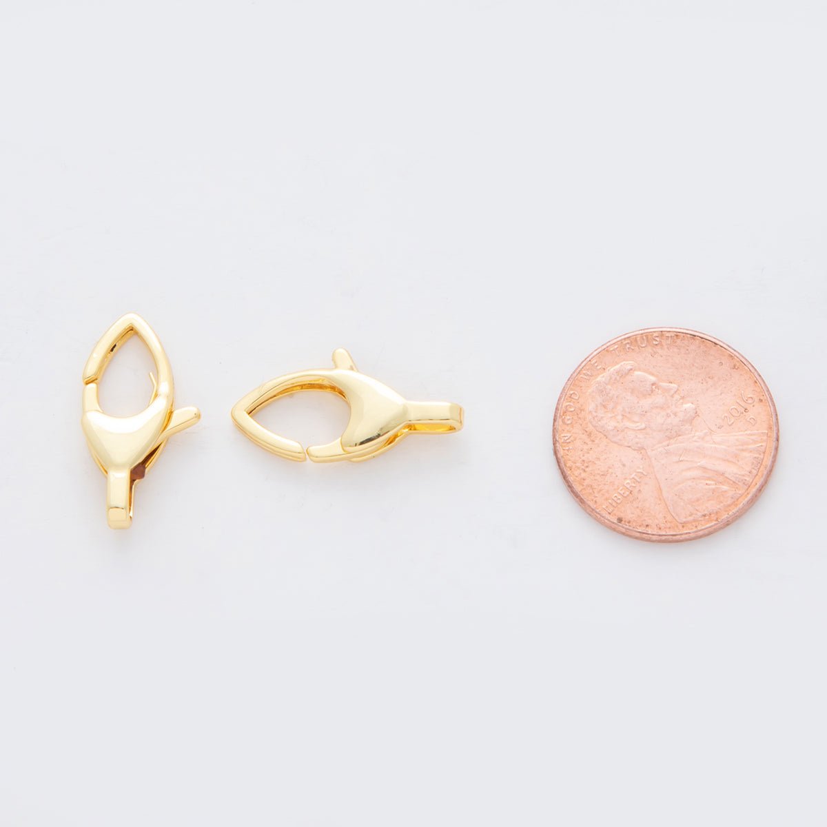 18K Gold Filled Teardrop Edged Lobster Claw Clasps Finding | Z1167 - DLUXCA