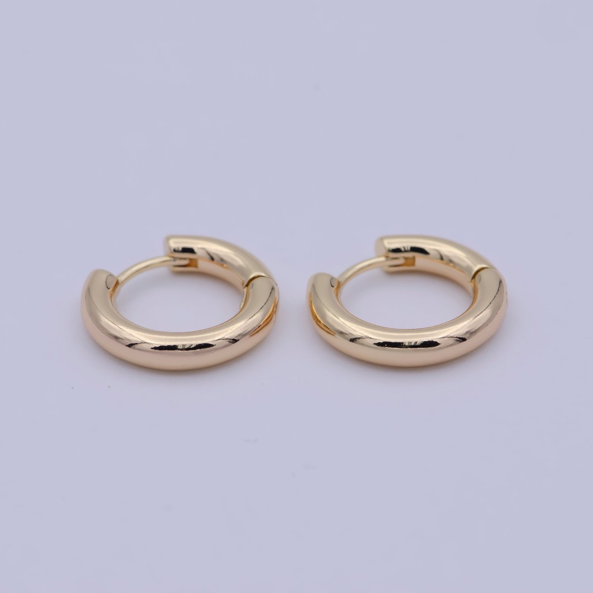 18k Gold Filled Thin Mini Ear Huggie Hoop Earrings, GOLD cartilage hoops Earring Hypoallergenic T-242 - DLUXCA