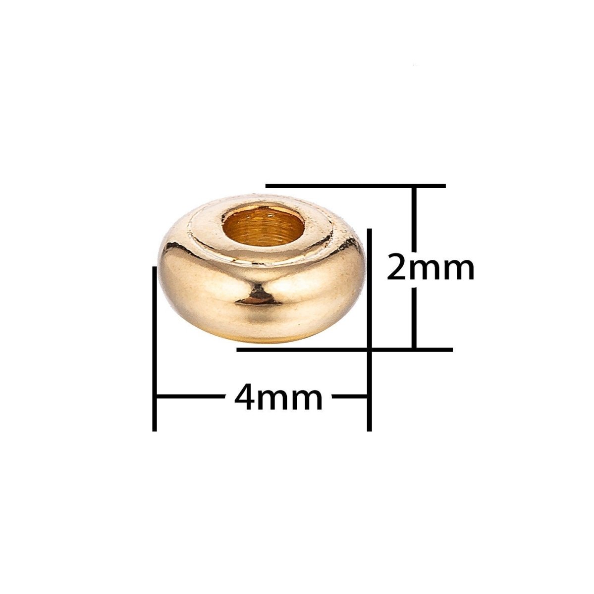 18K Gold Filled Tiny Small Donut Ring Shaped Spacer Bead Findings Connector | B-042 - DLUXCA