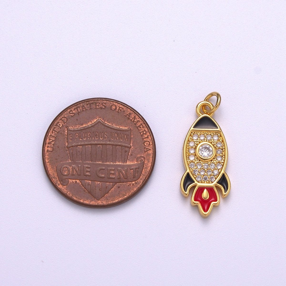 18K Gold Filled To The Moon Rocket Emoji Charm Stocks, Game Stop Stonks Funny Gift For Her, Day Trader Fintwit Woman Girl Supply M-744 - DLUXCA