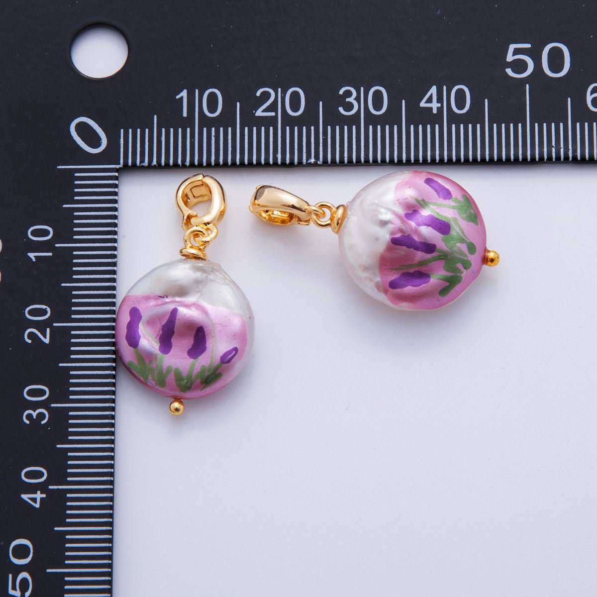 18K Gold Filled Tulip Flower Freshwater Pearl Pendant | AH706 - DLUXCA