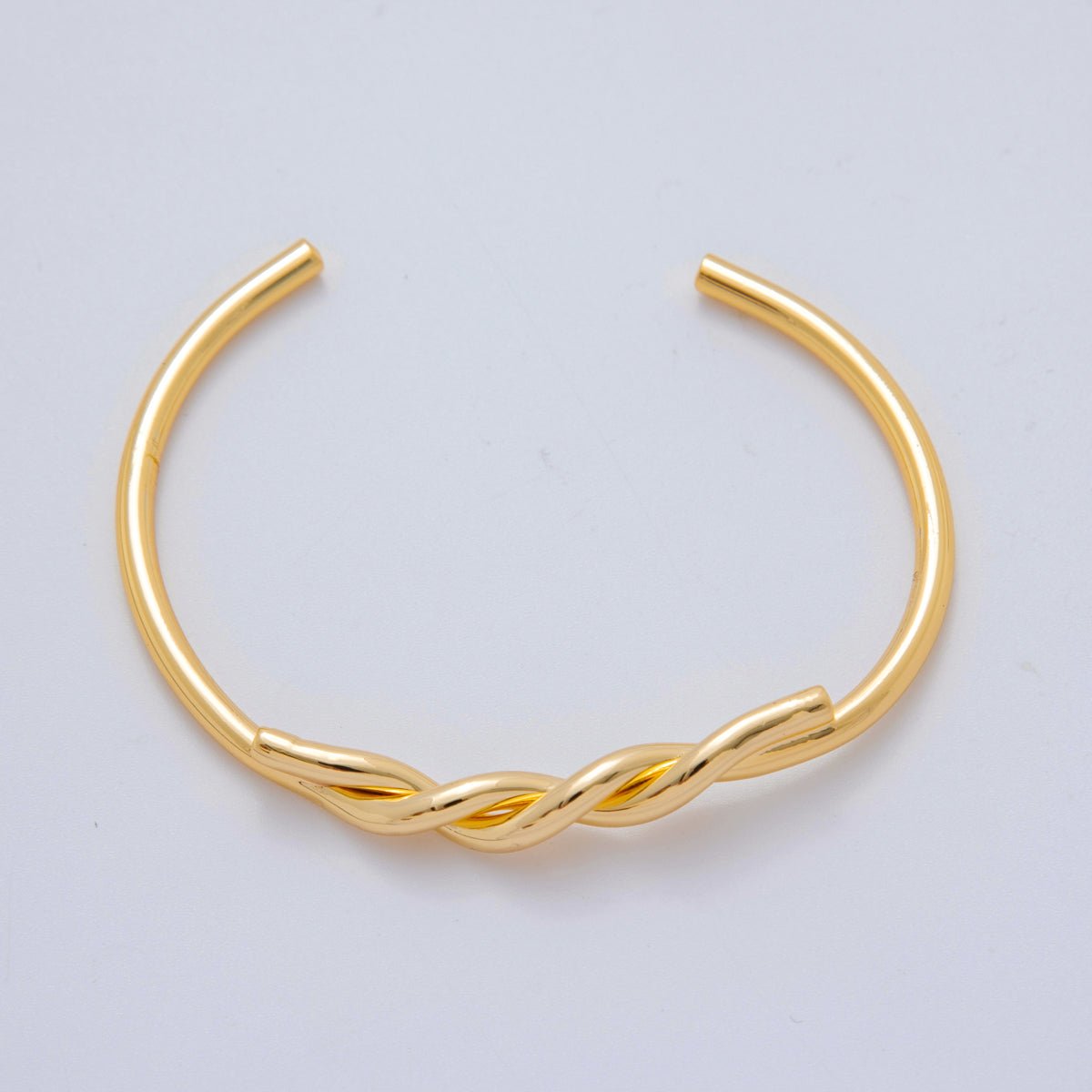 18K Gold Filled Twisted Knot Band Cuff Bracelet | WA - 3291 - DLUXCA