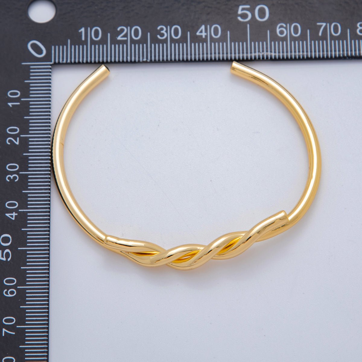 18K Gold Filled Twisted Knot Band Cuff Bracelet | WA - 3291 - DLUXCA