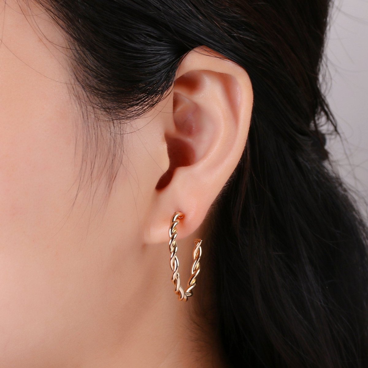 18k Gold Filled Twisted Rope Hoops,Swirl Twist Hoops, Twisted Hoops Gold, Gold Hoop Earrings, Minimalist Earrings, Boho Hoop Earrings Gift Q-092 - Q-094