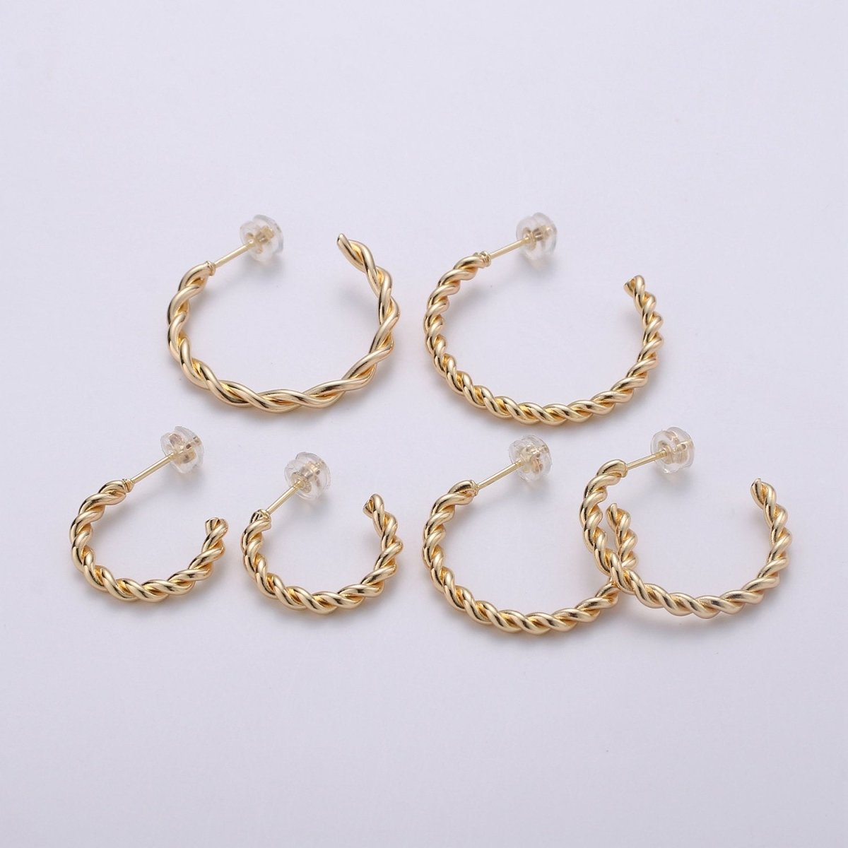 18k Gold Filled Twisted Rope Hoops,Swirl Twist Hoops, Twisted Hoops Gold, Gold Hoop Earrings, Minimalist Earrings, Boho Hoop Earrings Gift Q-092 - Q-094