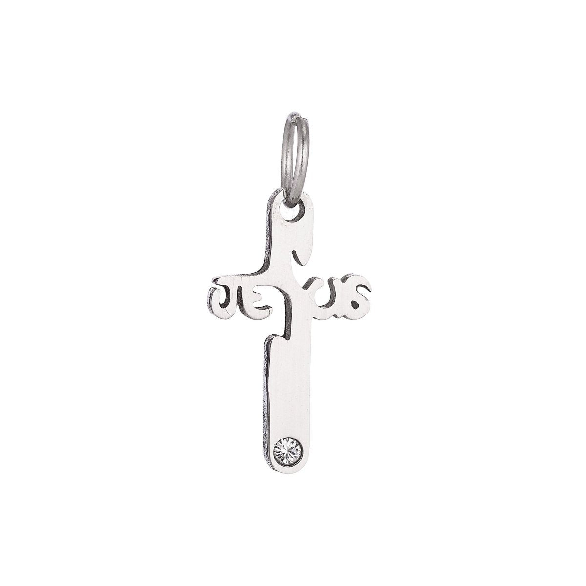 18K Gold Filled Unique Religious Cross Cubic Zirconia Bracelet Charm Necklace Pendant Findings for Jewelry Making E-647
